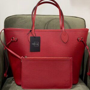 LOUIS VUITTON - Neverfull MM, Epi Leather, Red